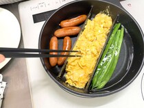 3品同時に作れる！「仕切りつきフライパン」で朝のお弁当作りが劇的にラクに♪