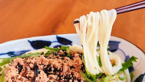 ぶっかけツナ塩昆布そうめん