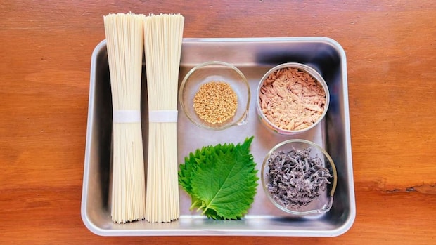 ぶっかけツナ塩昆布そうめん