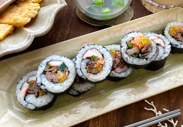 ラップで巻けちゃう!「韓国風海苔巻き」の作り方