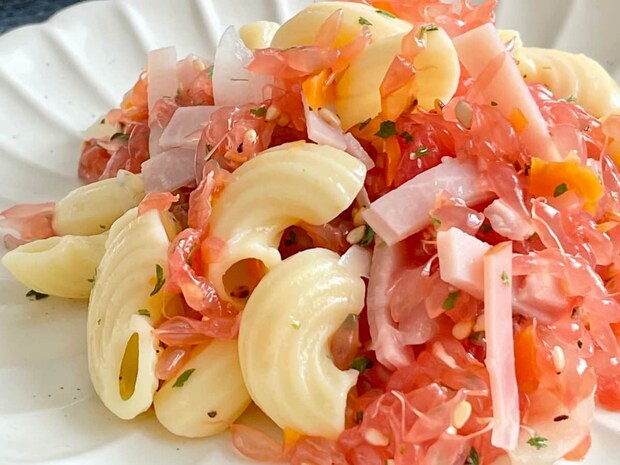 「グレープフルーツのマカロニサラダ」レシピ