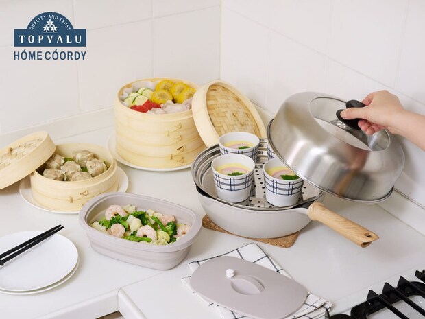 「ステンレス製ドーム型蒸し器セット」「ステンレス製蒸篭用蒸し板」