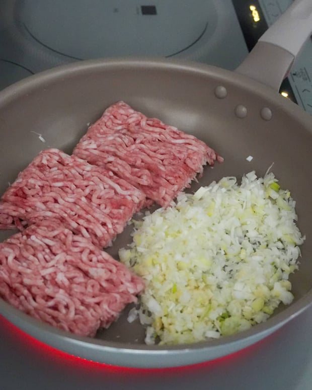 ひき肉とたっぷりの長ネギ