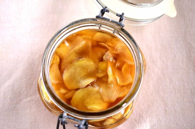 「しょうが」は「はちみつ」に漬けよう♪飲み物、お菓子、料理に◎