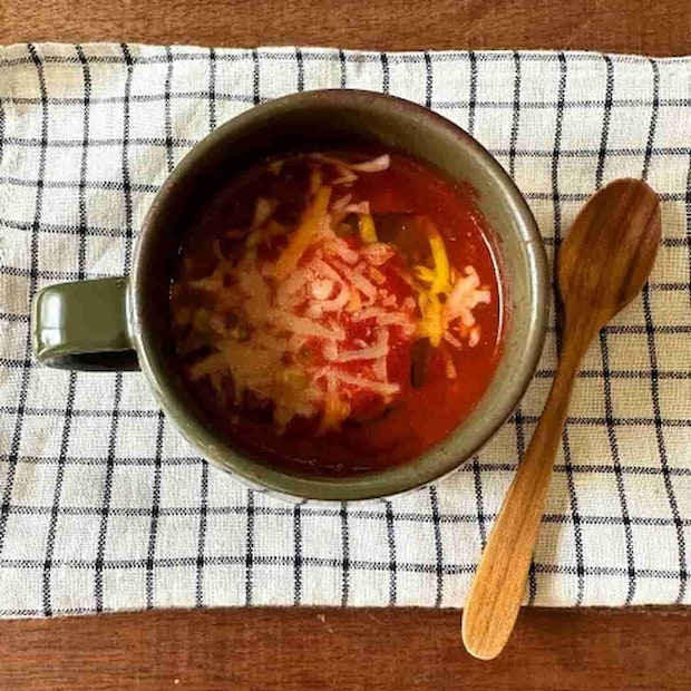 山本ゆりさん とろとろ卵とチーズのトマトスープ