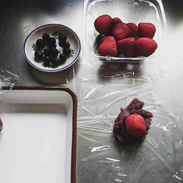 雪うさぎと雪だるまのいちご大福