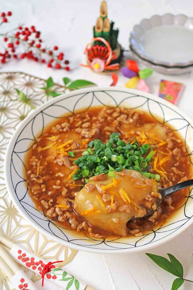 餅の鶏そぼろあん7