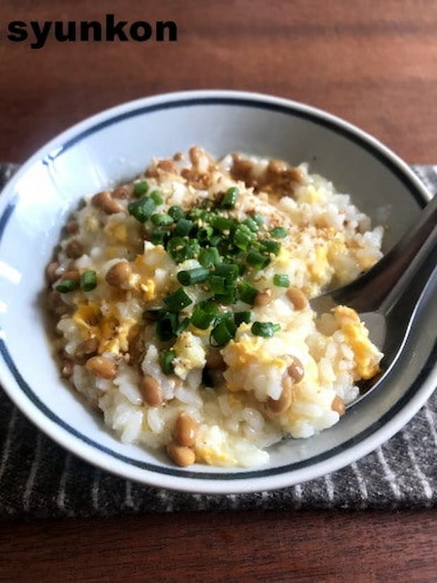 山本ゆりさんの「ふわとろ納豆雑炊」レシピ