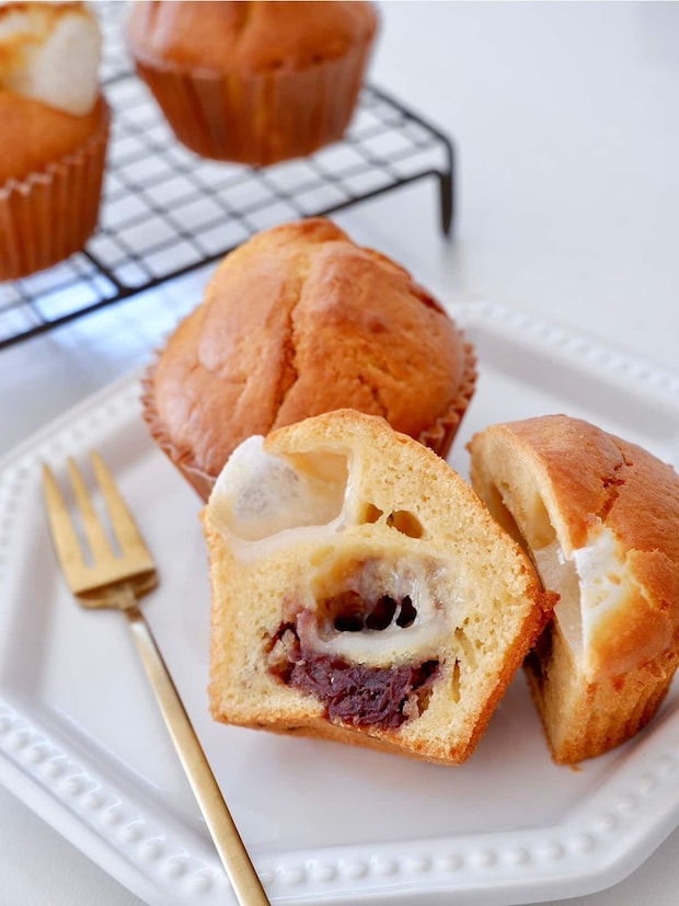 あんこ餅ときなこの米粉マフィン