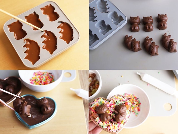 板チョコと100均トレーで簡単立体ショコラトレーレシピ03