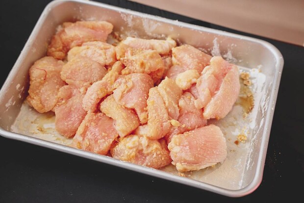 揚げない油淋鶏 工程1