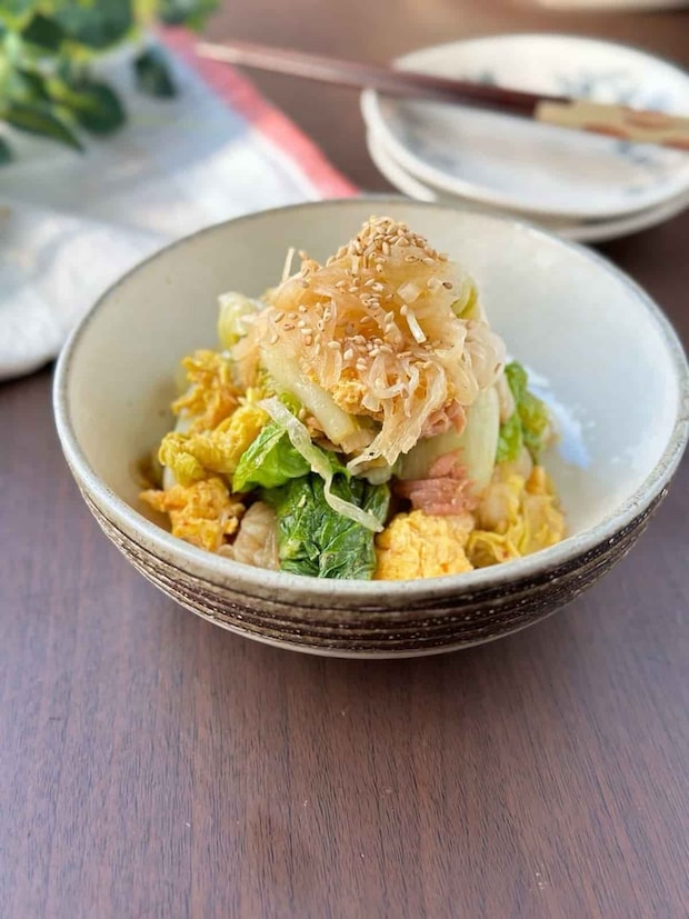 うさまるさん 白菜副菜　白菜のツナ玉サラダ