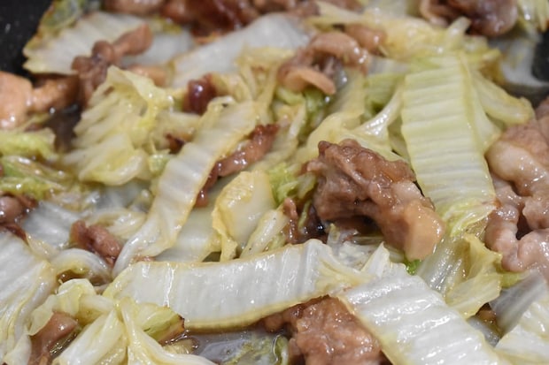 白菜と豚こまの生姜焼き