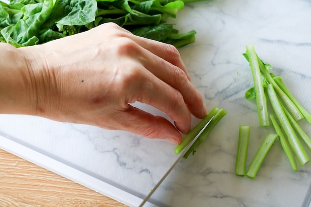 菜の花と鶏ひき肉のフリッタータ