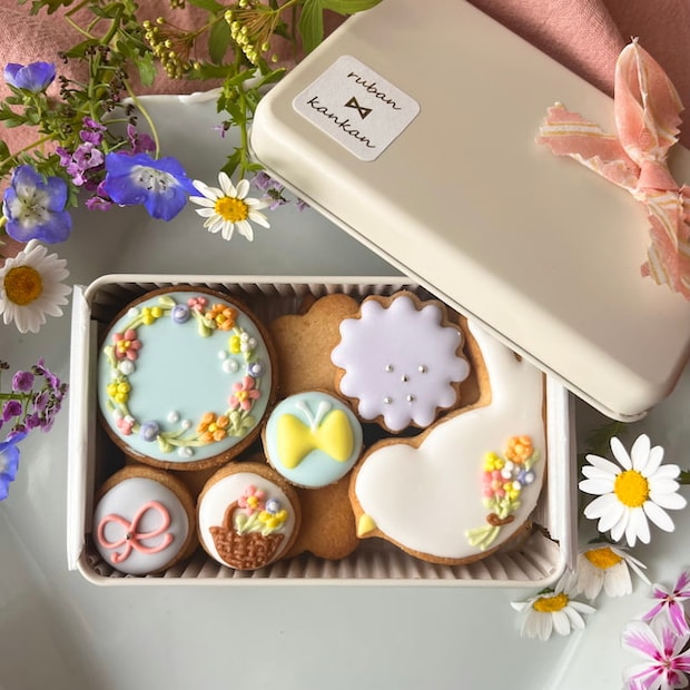 米粉と麹の発酵クッキーkan(小花缶)