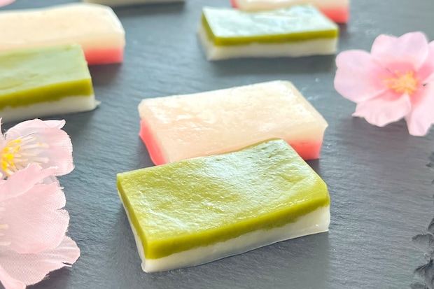 ぷるぷる＆断面がかわいい♪レンジで作れる「2色のういろう」レシピ