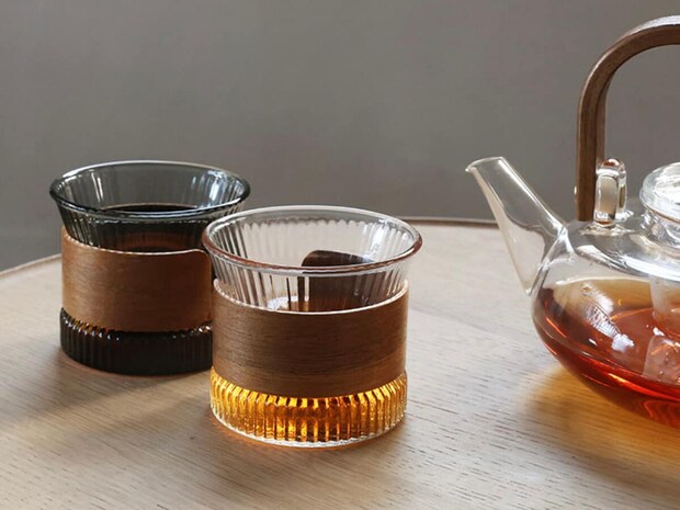 天然木×耐熱ガラス カップ／デザインカップ ミニ／noon ヌーン