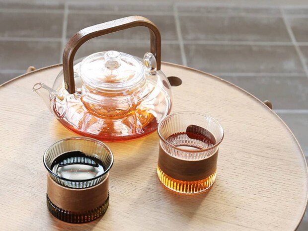 天然木×耐熱ガラス ティーポット ルーミー／noon ヌーン