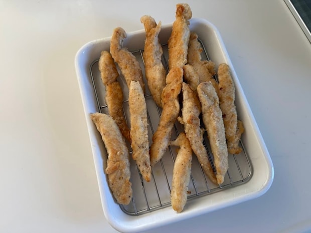 バットで油を切る