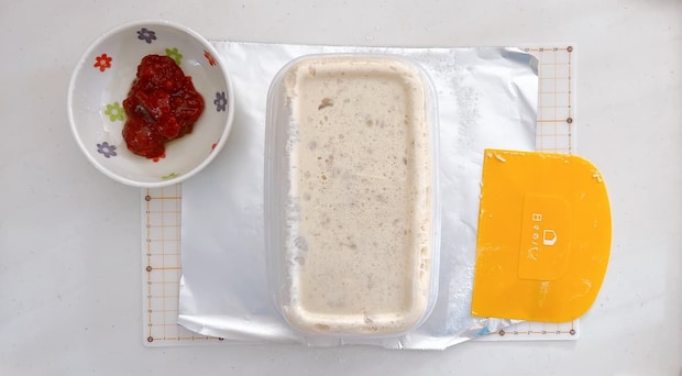 いちごミルクちぎりパン生地を出す