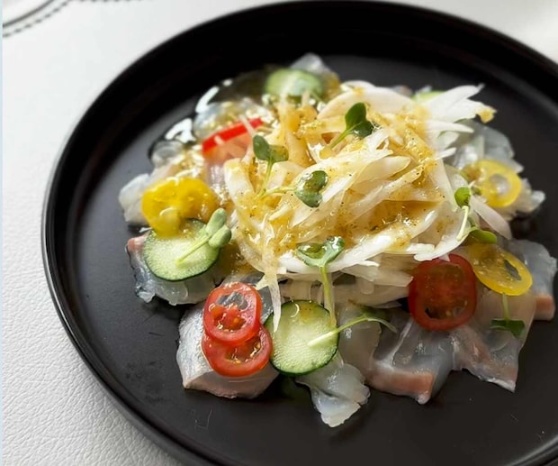 新玉ねぎと鯛の和風カルパッチョ