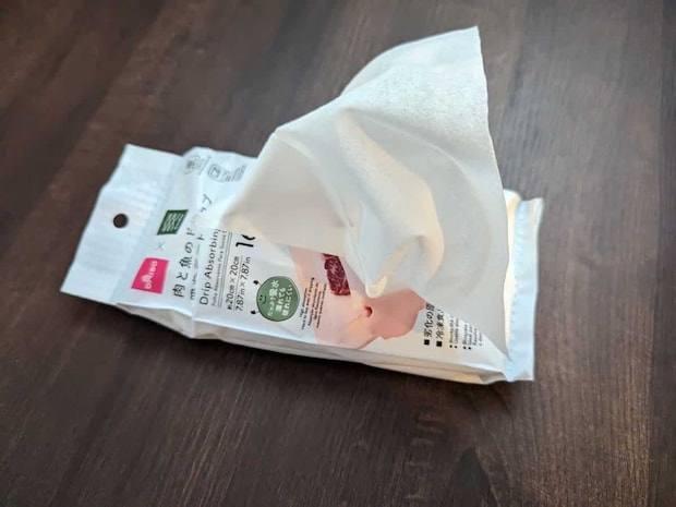 ダイソー 肉と魚のドリップ吸収シート