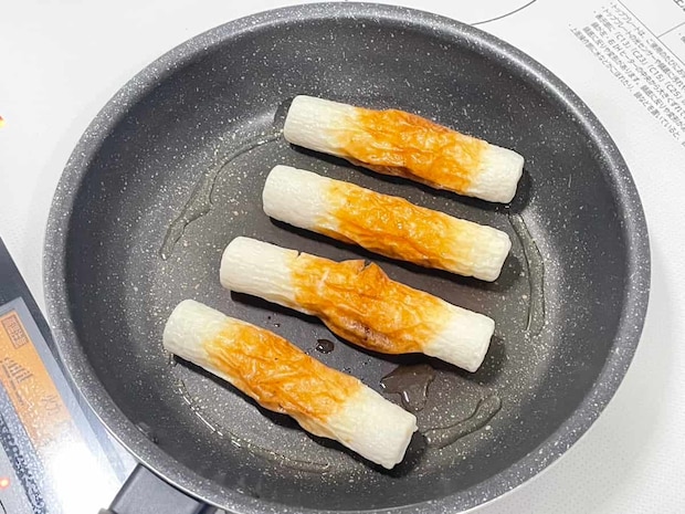 ちくわチーズのめんつゆごまマヨ焼き