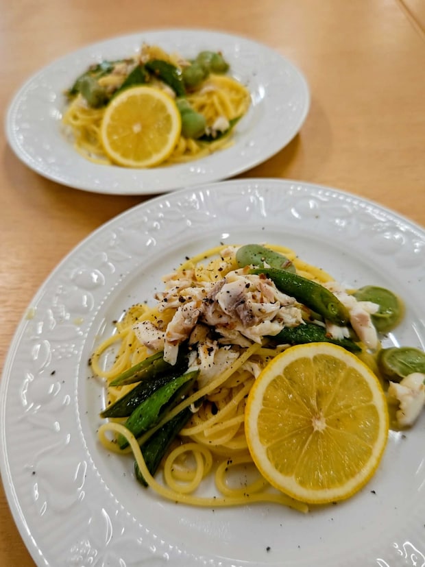 真鯛のレモンソースパスタ1