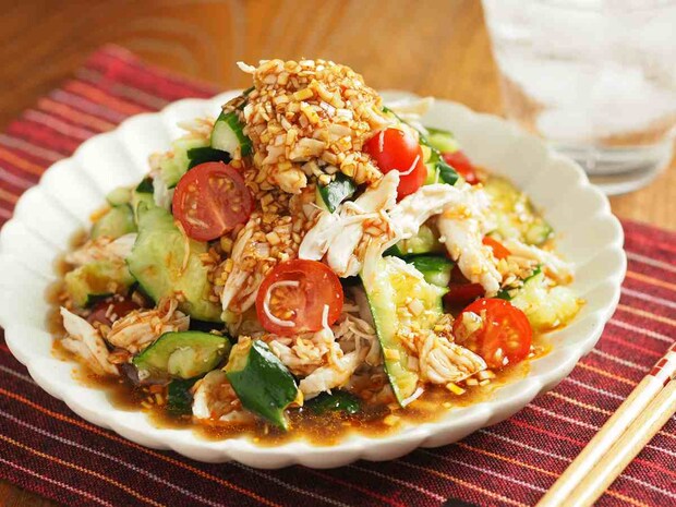 コスパ抜群!レンジで簡単「ささみときゅうりのよだれ鶏風」