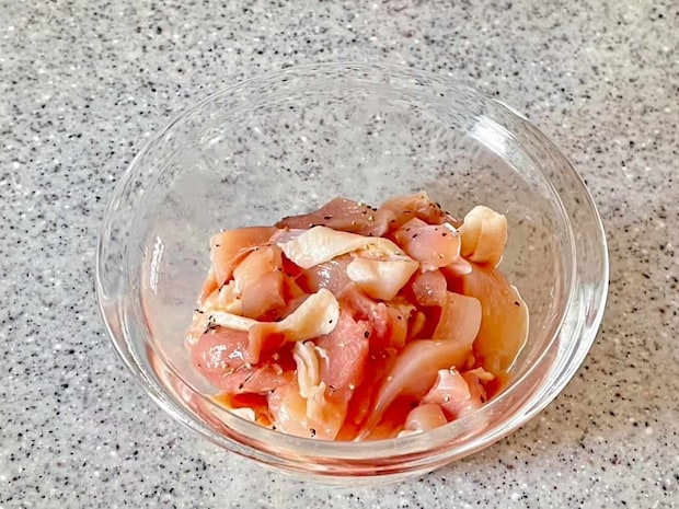 枝豆と鶏肉のトマト煮パスタ