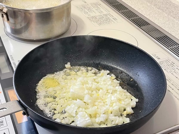 枝豆と鶏肉のトマト煮パスタ