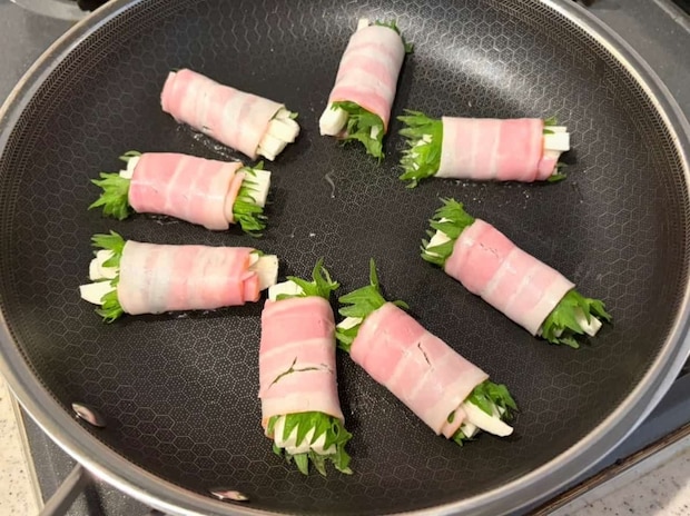 長芋の大葉ベーコン巻き
