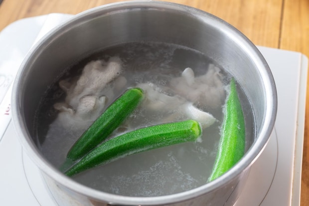 「豚しゃぶとオクラの梅だれそうめん」レシピ