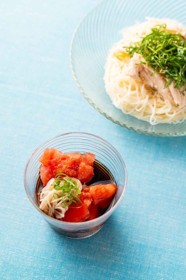 ひんやりトマトのつけそうめん