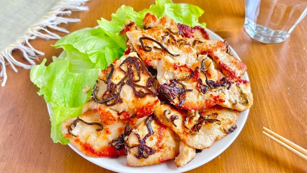 鶏むね肉の塩昆布焼き