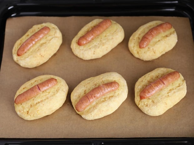 ホットケーキミックスと豆腐で、ちょっぴりカレー味ホットドッグパンレシピ06