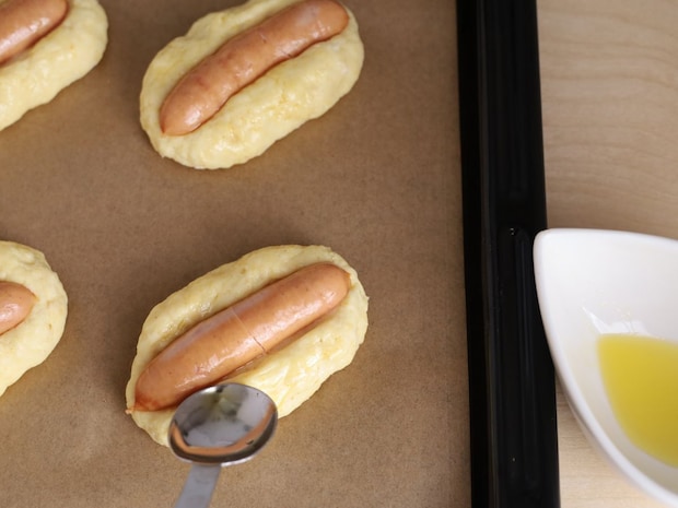 ホットケーキミックスと豆腐で、ちょっぴりカレー味ホットドッグパンレシピ05