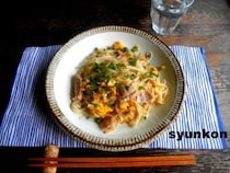 くっつきにくいコツも！「豚肉と卵ともやしのそうめんチャンプルー」