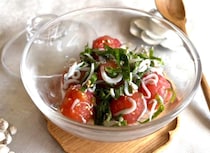 湯むきするだけでおいしさ倍増！「ミニトマトとしらすのナムル」