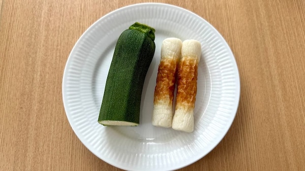 ズッキーニとちくわの塩昆布マヨ材料