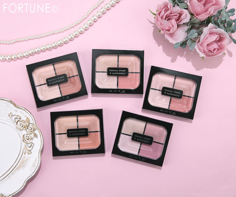 ケイト26年春新作|頬までが目ヂカラ領域♡『バウンシーチークシャドウ』全5種をスウォッチ&レビュー