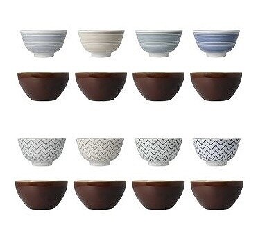 MINOWARE 美濃焼 飯椀×4個・汁椀×4個 計8個セット