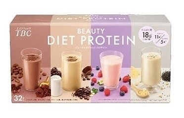 TBC プロテイン 4種 計32食 ココア・カフェオレ・ベリー・黒ゴマきな粉