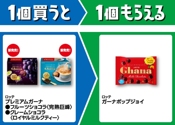 ロッテ　プレミアムガーナ　フルーツショコラ＜完熟巨峰＞/クレームショコラ＜ロイヤルミルクティー＞