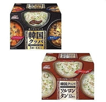 韓国クッパ フリーズドライ ユッケジャン・ソルロンタン・海苔 3種×4食/ソルロンタン12食