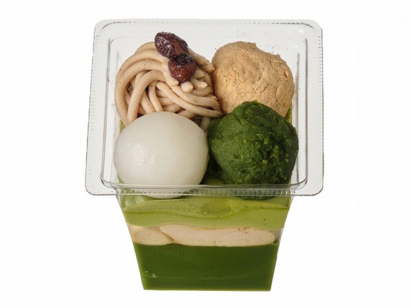 ご褒美の和パフェ　抹茶と栗