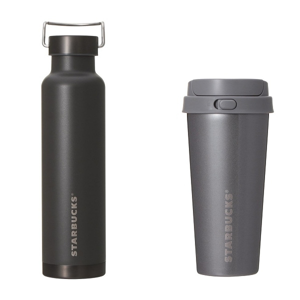 ハンドルリッドステンレスボトルマットブラック680ml/ステンレスTOGOボトルグレー473ml