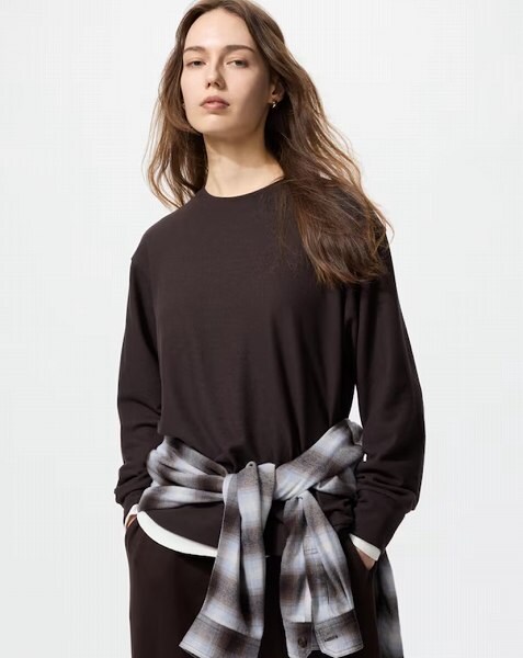 ソフトニットフリースクルーネックT