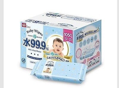 水99.9％　おしりふき　ふんわりプラス　大判サイズ　200mm×180mm　1.050枚