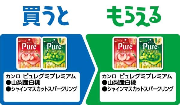 カンロ　ピュレグミプレミアム　山梨産白桃/シャインマスカットスパークリング